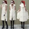 Autumn Winter Women's Solid Color Hooded Vest Loose Thickening Warm Women's Sleeveless Jacket