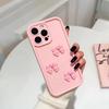 3D Pink Cute Bowknot Silicone Soft Phone Case For iPhone 17 16 15 14 13 12 11 Pro Max XS XR X 7 8 Plus Shockproof Bumper Cover