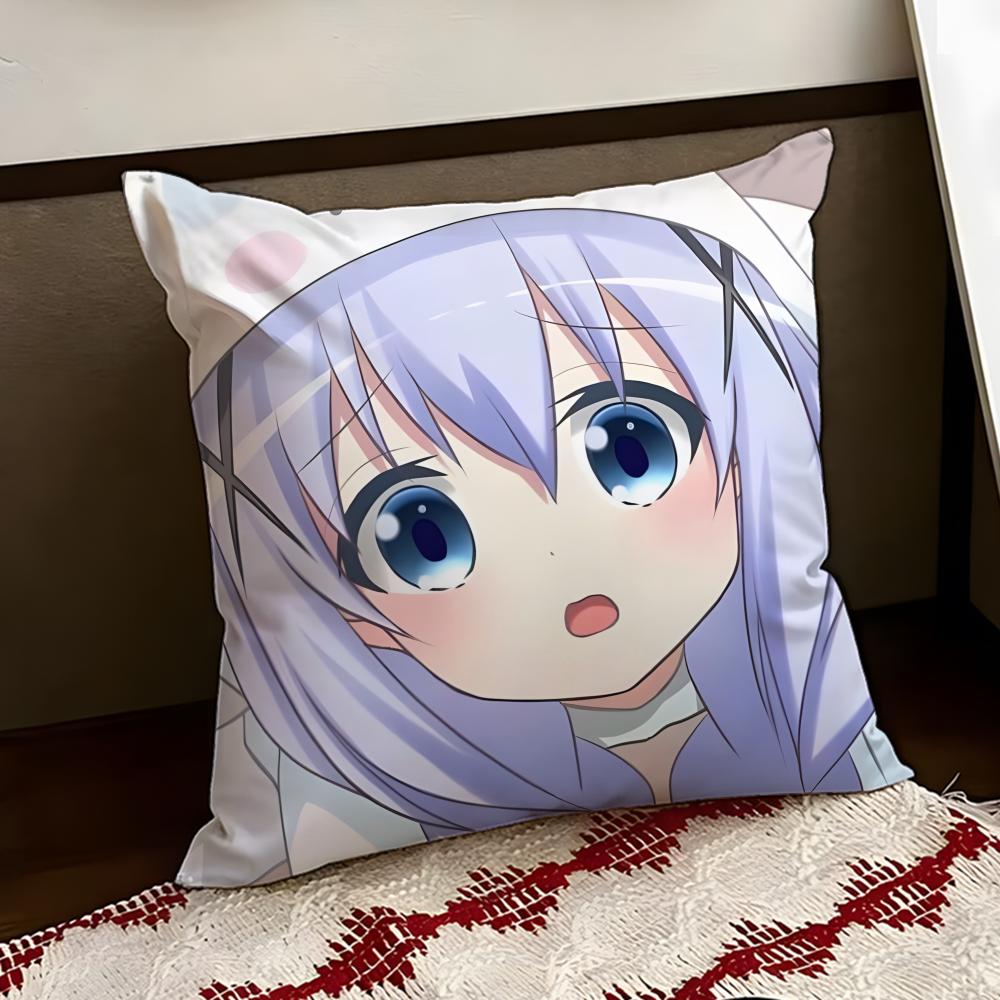 Cute Is the Order a Rabbit Cushion Cover Reversible Soft Durable Pillow Cover Home Car MultiScene Use for Daily Comfort