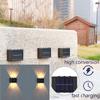 Solar Outdoor Wall Lights Led Wall Lamp Lighting External Wall Sconce Powerful White Warm White 6 led Wall Light 2PCS