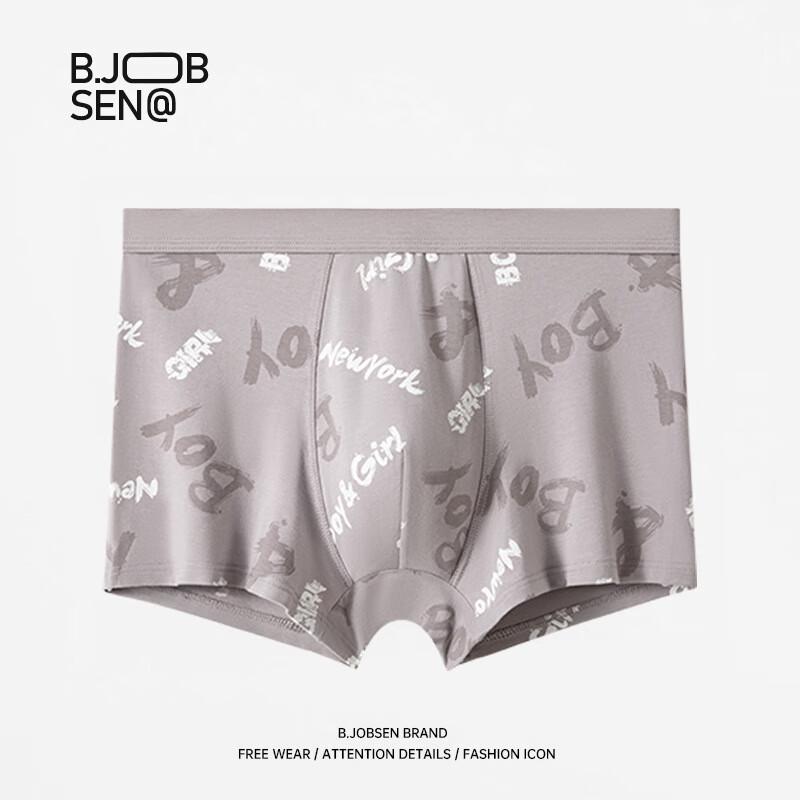 B.JOBSEN Men's Breathable Pure Cotton Printed Boxer Briefs (2-Pack)