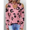 European and American Cross-Border Export Foreign Trade Autumn and Winter Fashion Casual Women's Long-Sleeved T-shirt Loose Plus size Sexy Top Print