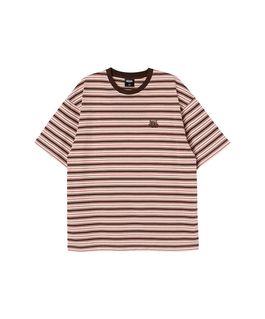 URBANAGE [2Pack] Multi-Stripe Oversized Short Sleeve_2Color