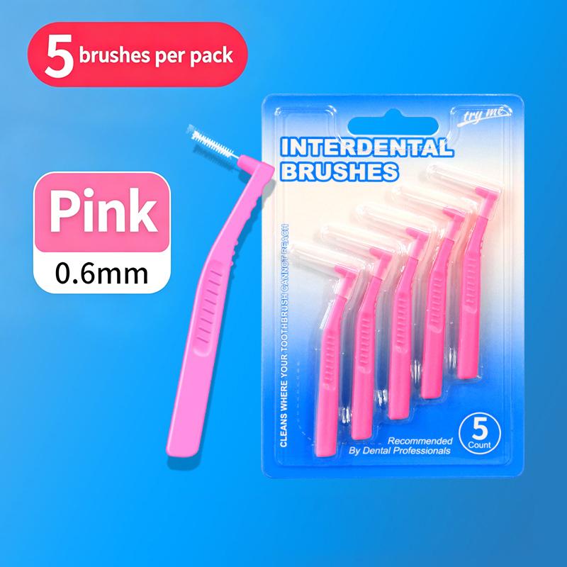 L Shaped Interdental Brushes Set 2 5Pcs Portable Soft Bristle Tooth Gap Cleaner Dental Floss Stick for Home Travel Use