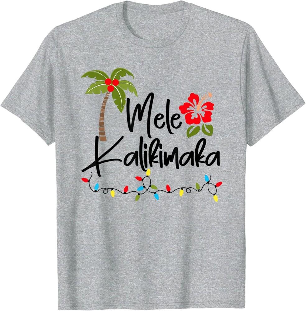Mele Kalikimaka Тропическое Рождество Гавайская Рождественская Футболка 2XL