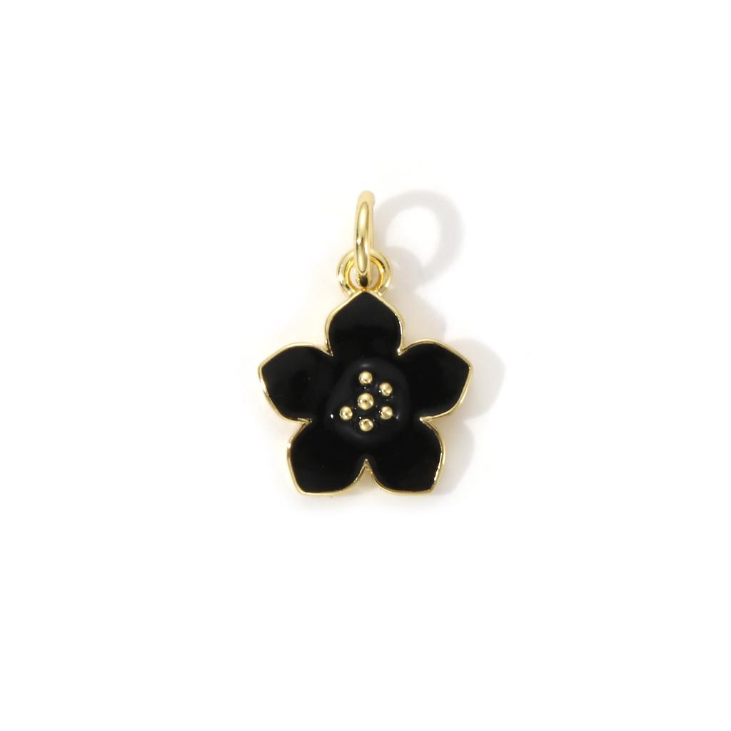 2pcs Enamel Flower Butterfly Brass Charms 18k Gold Plated Multicolor Exquisite Small Pendants For Earrings Necklace Findings