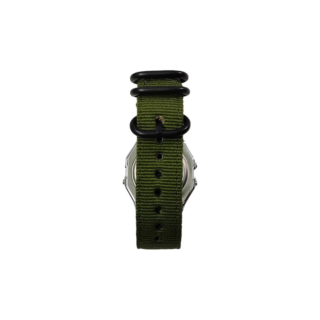 Casio Custom Collection Quartz Movement Nylon Strap Watch Men's Watches Black Dial A158WA-1