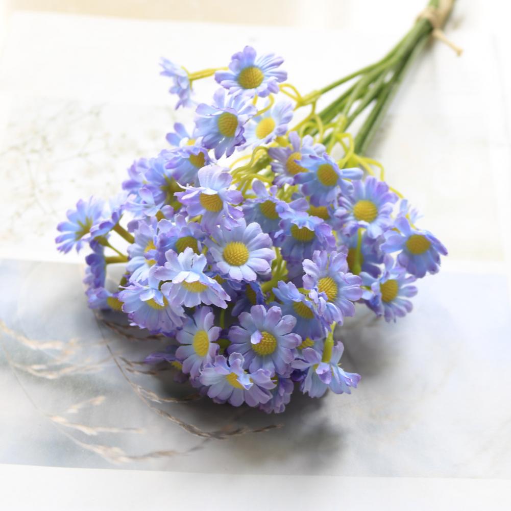 Fake Daisies Artificial Flowers Artificial Flower Bouquet with Flexible Stems Silk Faux Blooms for Wedding Centerpieces