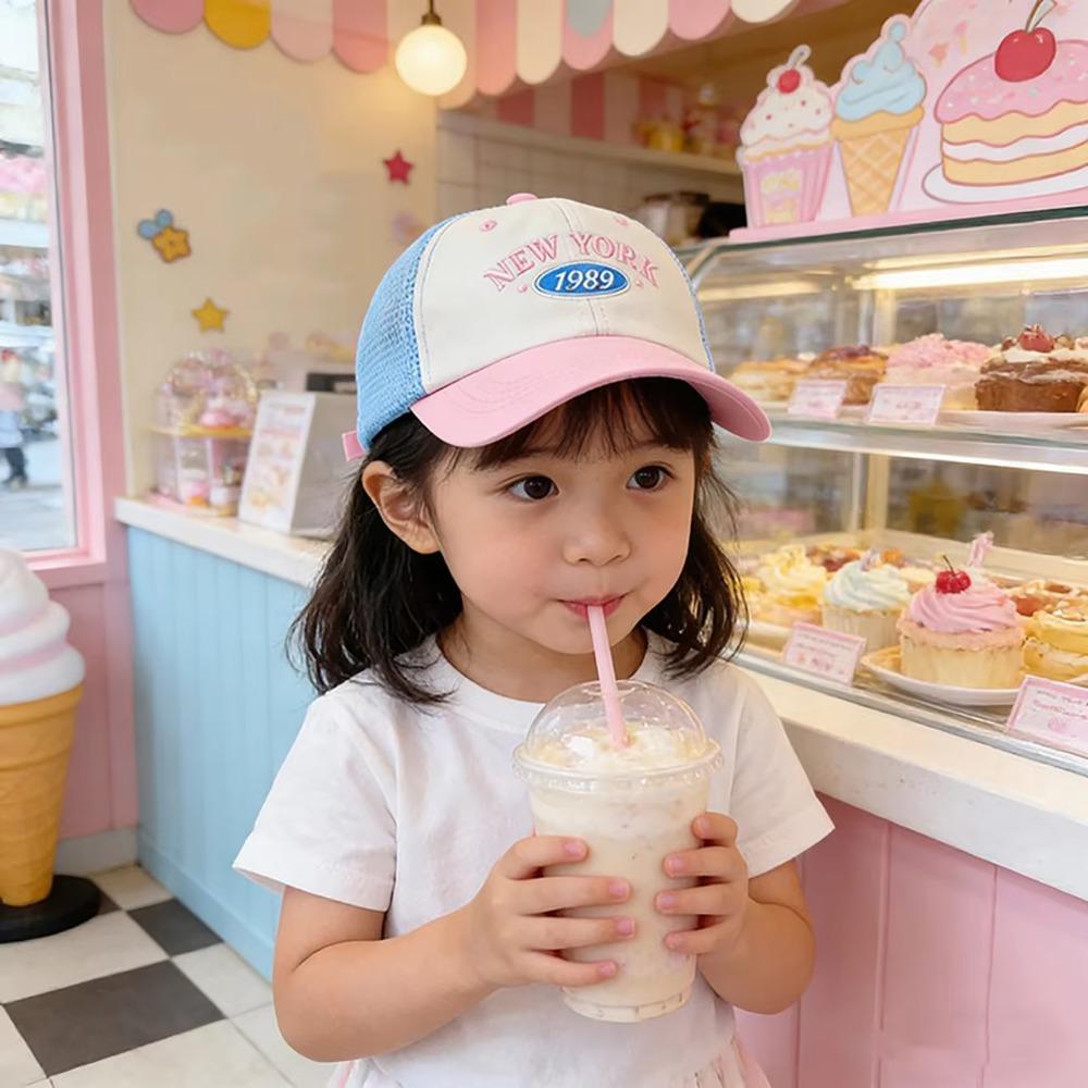 Embroidered Letter Kids Sun Hat Breathable Mesh Duck Tongue Cap New Baby Baseball Cap Boy Girl