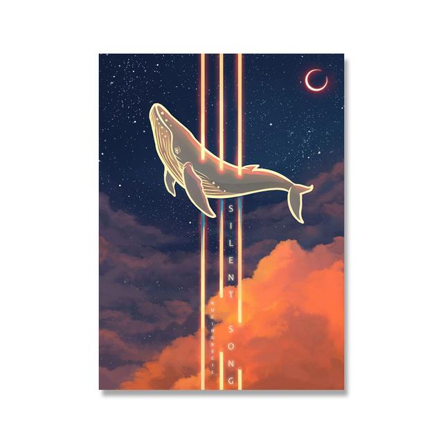 Future Animal Wailing Plakáty a grafiky Jelen Wolf Velryba Slon Obraz na plátně Abstraktní obrazy na zeď Obývací pokoj Domácí dekorace