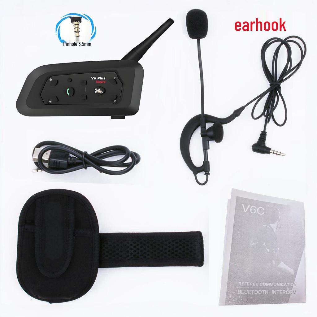 V6C Fußballschiedsrichter Bluetooth Walkie-Talkie Helm-Headset mit Geräuschunterdrückung und wasserdichtem Armband