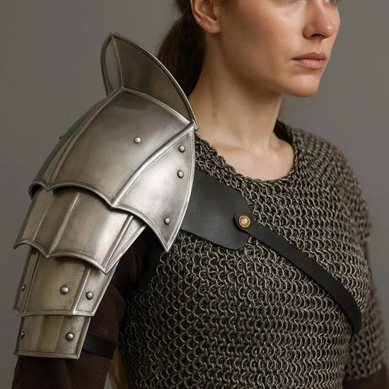 

Средневековый стальной наплечник, плечевая броня, LARP, косплей, рыцарская защита рук с регулируемыми ремнями, подарок