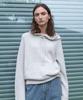 STEP AROUND Cashmere Wholegarment Hoody Pullover_Light Gray