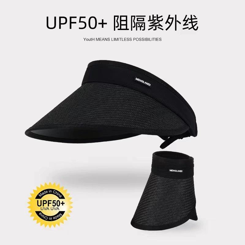Sonnenhut Sommer Damen Sonnenschutz UV-Schutz Leere Oberseite Vinylschale Hut Großer Schirm Sonnenschutz Gesicht Outdoor Radsporthut