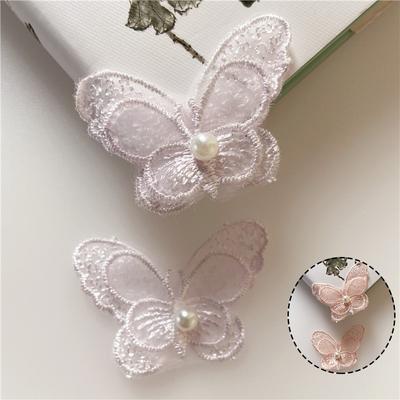 Lace Coat and Butterfly Clothing Accessories Patch Available Diy Handmade Organza Embroidered Hat Accessories