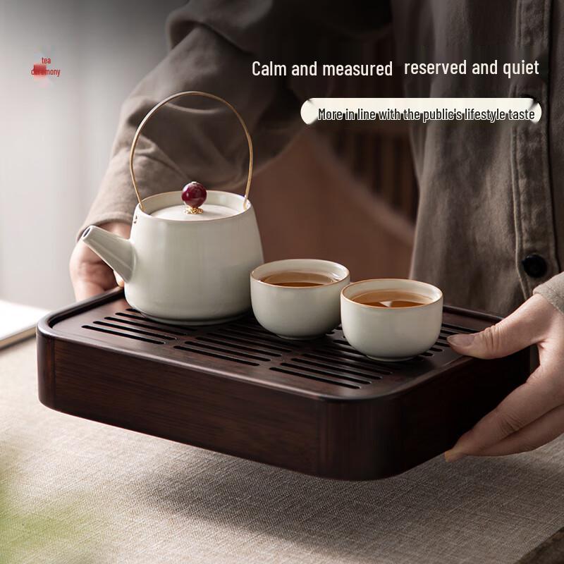 Wenbai Personal Bamboo Tea Tray with Drainage