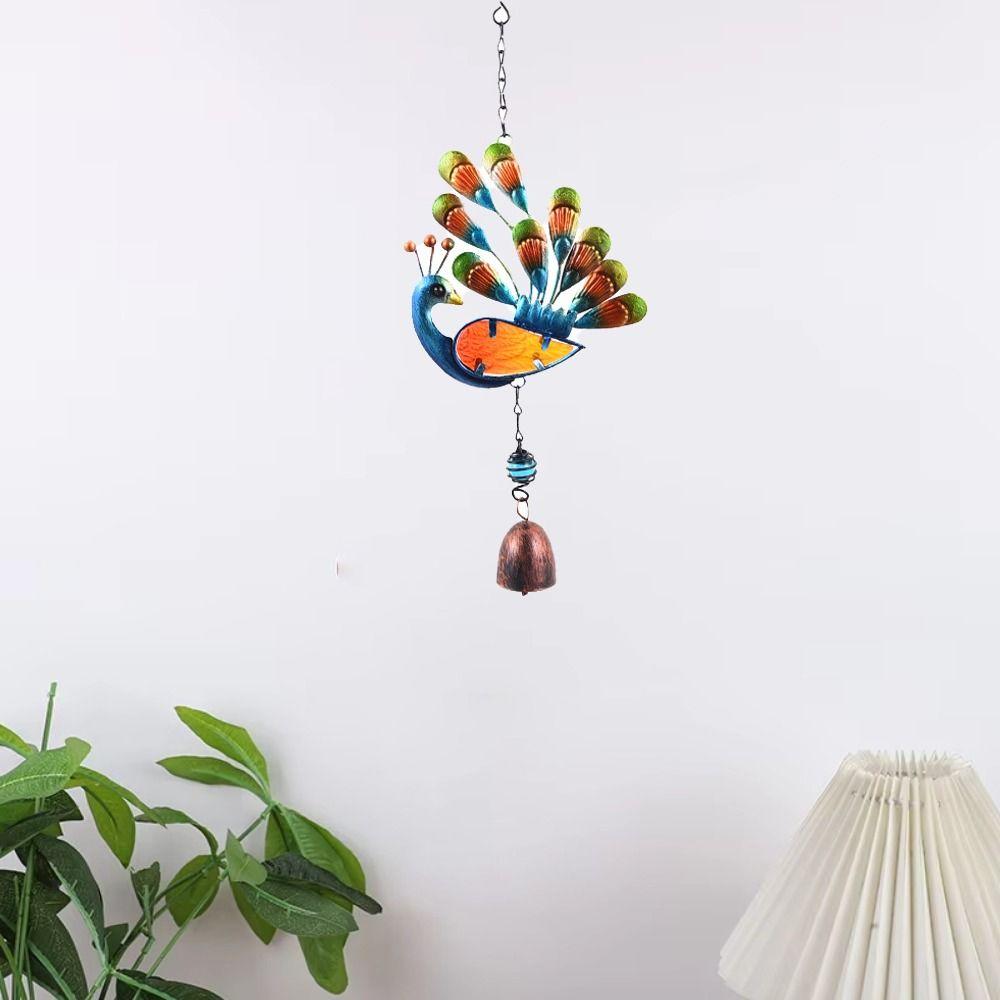 

Exquisite Peacocks Hanging Wind Chime Antirust Iron Hanging Pendant Balcony Style 3