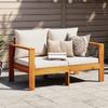 Garden Sofa with Cushions 2-seater Solid Acacia Wood