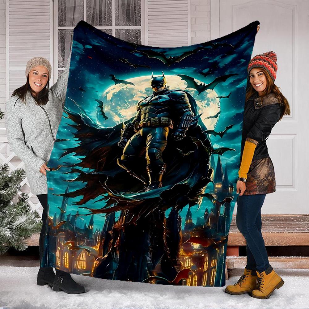 1pc Batman Outdoor Flannel Throw Blanket Soft, Lightweight & Warm