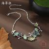 New Enamel Color Geometric Ginkgo Biloba Necklace Women's High Sense Irregular Ginkgo Biloba Necklace