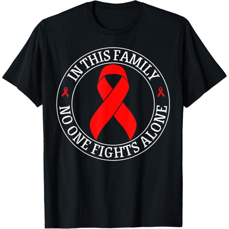 In This Family No-one Fight Alone Blood Cancer Awareness T-Shirt S