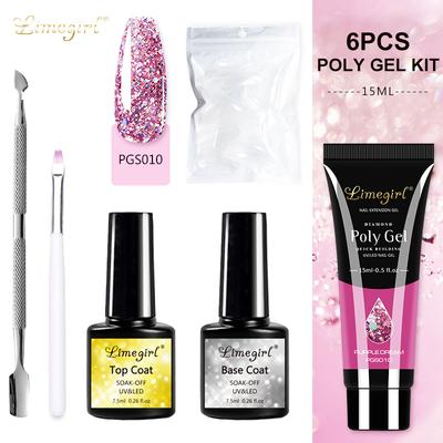 Nagel Gel Set 6W LED Lampe Für Maniküre Set Schnelle Erweiterung Nagel Kit Gel Acryl Gebäude Polygels Set für Nägel Design Tools Kit
