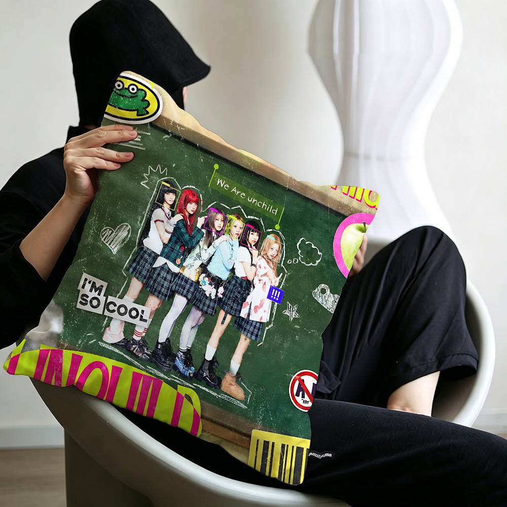 Girl group U-Unchild Pillowcase toon Gift Cushion Cover Bedroom Home Sofa Chair Seat Decor pillow case