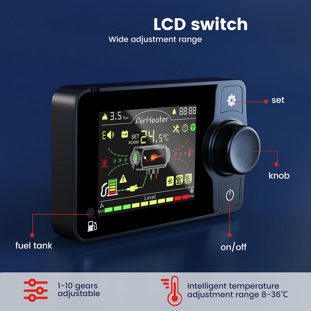 2Pcs/Set New LCD Monitor Remote Control 12V-24V Air Diesel Heater Automotives Black Parking Controller -Bluetooth Remote Control