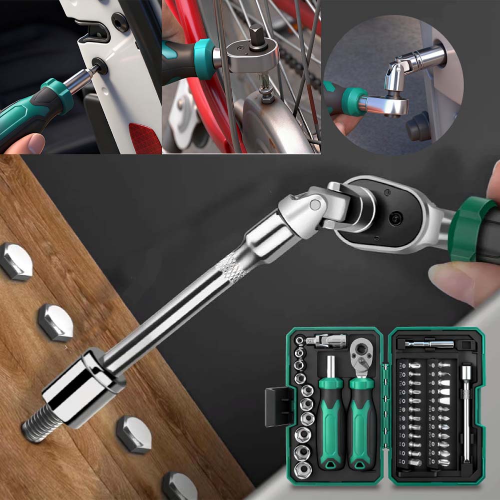 40Pcs/set Ratchet Wrench Screwdriver Household Repair Tool Screw Driver Bit Magnetic 150x95x45mm Hand Power Tool Accessories
