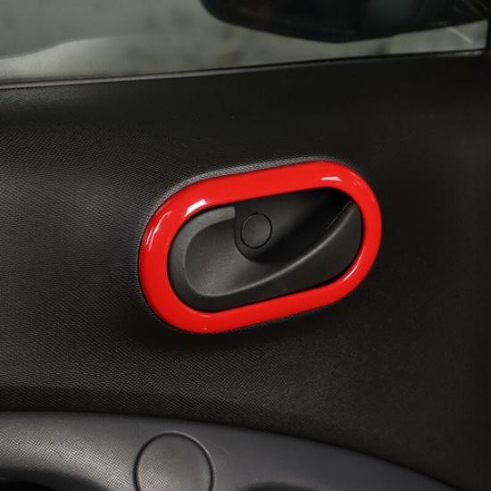 Fits for Smart Fortwo 2016-2021 Interior Door Handle Bowl Trim Frame Red ABS