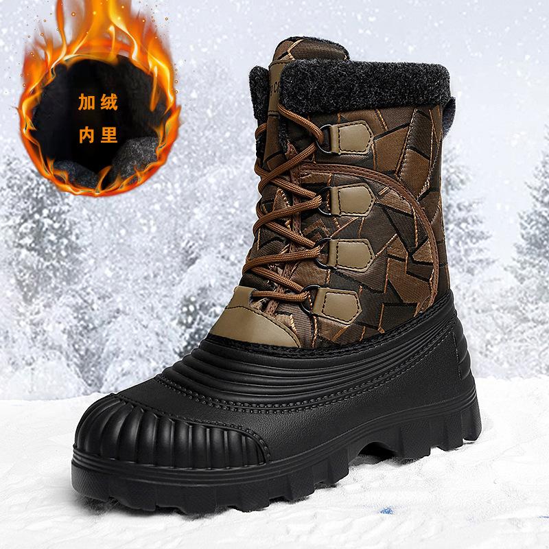 High Top Daily Outdoor Northeast Snow Boots Men's Outdoor Fleece Warm Thickened Cotton Boots Winter Martin Boots