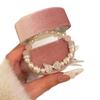 Sweet pink bow imitation pearl beaded bracelet exquisite light luxury bracelet high vitality fashion versatile jewelry