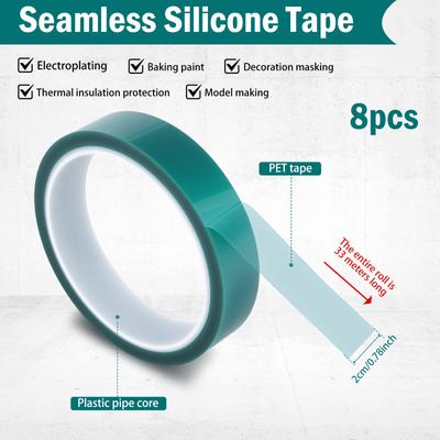 8 Roll High Temperature Masking Tape 108ft No Remnants Heat Resistant Tape with Silicone Adhesive for Painting Powder Coating