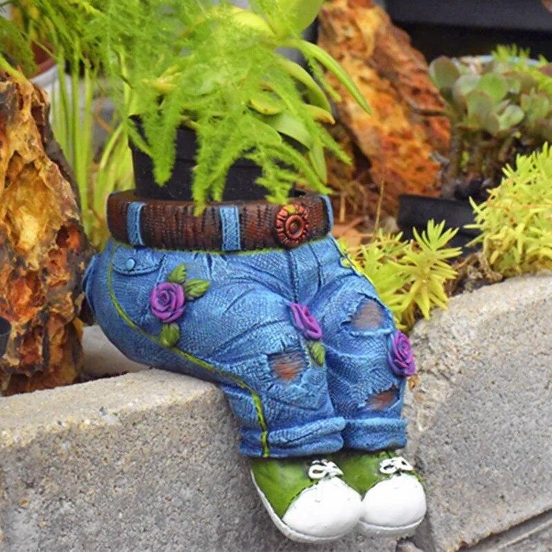 

Цветочный горшок из смолы в виде ковбойских штанов, украшение для цветочного горшка в помещении и на улице, цветочный горшок своими руками из смолы, подходящий для домашнего газона, двора и наружного декора