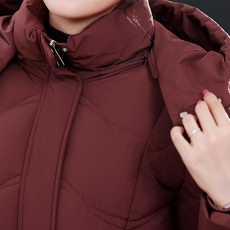 Middle Age Winter Long Coat Female Plus Size Parkas Hooded Elegant Thick Warm Woman Jackets