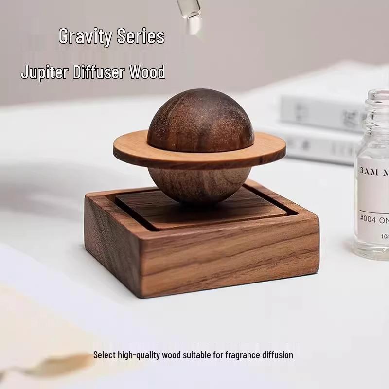 Aromatic Wood Planet Essential Oil Diffuser - Portable Stone Ornament for Home, Bedroom, and Car Aromatherapy.