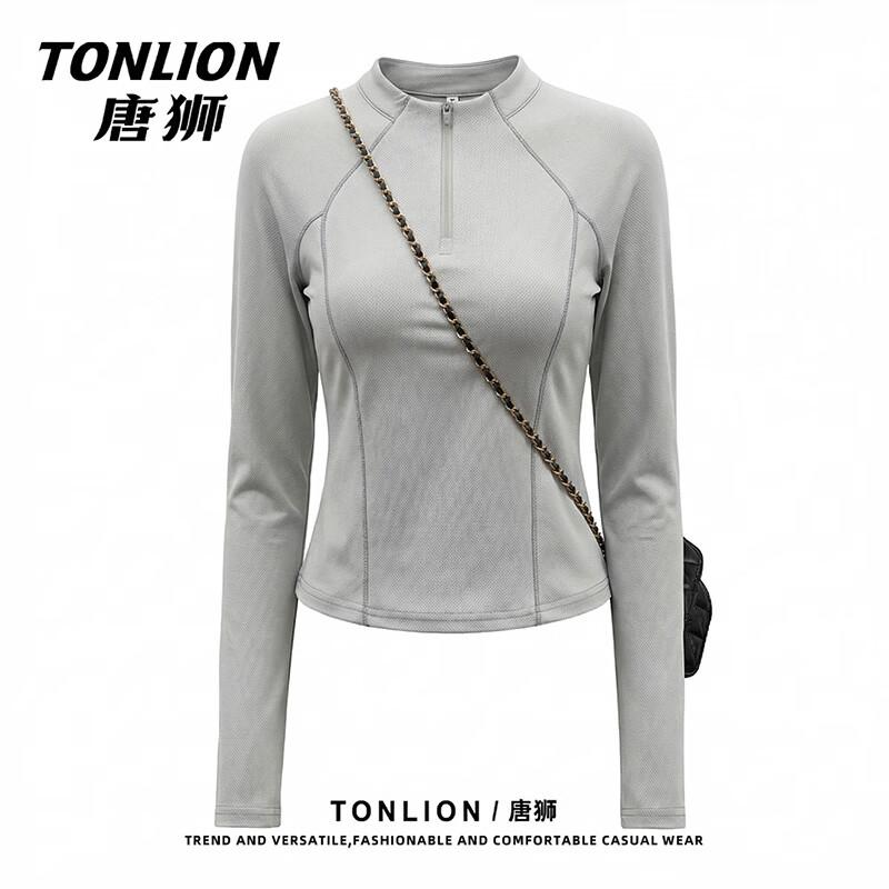 TonLion Women s Quick-Dry Half-Zip Long Sleeve Sport T-Shirt S