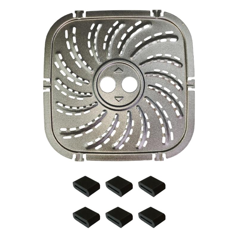 Metall Air Fryers Matta Fyrkantig Grillmatta Kolstål Air Fryers Underlägg Air Fryers Tallrik Lämplig för Bakning