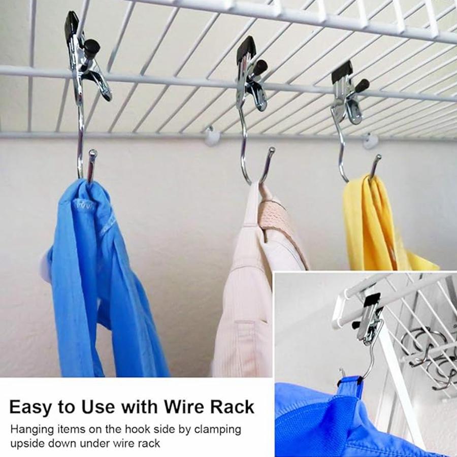 1 Stuk Roestvrijstalen Wasknijper Multifunctionele Kledingdroogklemmen met Haak Stevige Winddichte Kledingpinnen Sokken Handdoekhanger