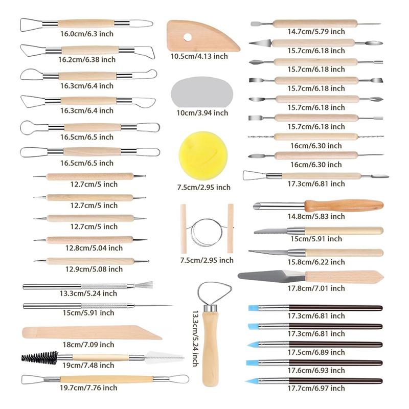 School Projects Pottery Sculpting Tools Set-57PCS For Clay Carving, Art Crafts