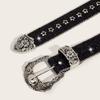 Grunge Waist Belts for Jeans Pants Carving Glitter Floral Buckle Belt Bandsman