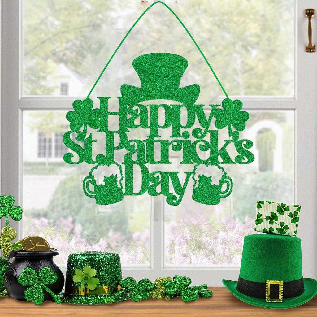 Happy St Patricks Day Welcome Door Sign Decorations Saint Patricks Day Wooden Sign Hanging 2025