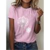 Sommer Rundhals 3D Löwenzahn Print Top Modische Lässige Kurzarm Damen T-Shirts