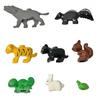 8pcs Forest Animals Asst MOC Building Blocks Set DIY Toys Wolf Skunk Tiger Leopard Squirrel Lizard Rabbit Frog Model Bricks