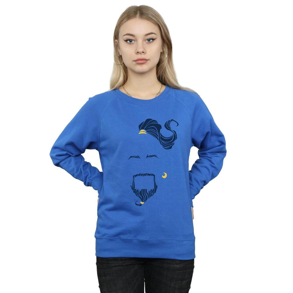 Disney Womens/Ladies Aladdin Movie Genie Blue Face Sweatshirt
