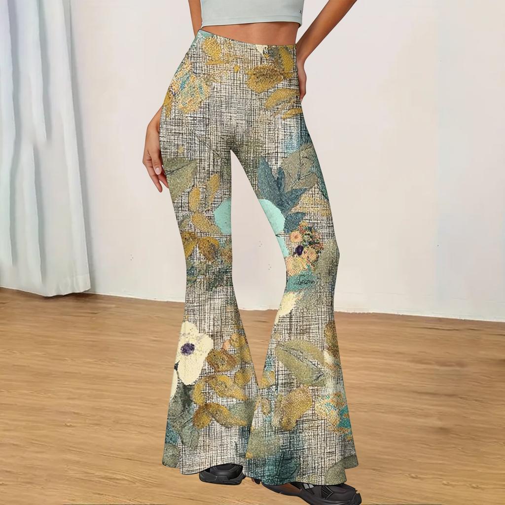 Pantaloni Yoga Donna a Zampa Vita Alta - Pantaloni Lunghi Casual Slim Fit per Uso Quotidiano