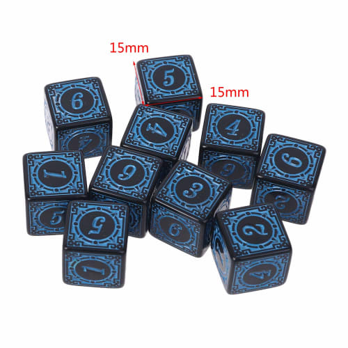KSTZGTA Unique Acrylic Polyhedral Dice Set of 10, Square Edge, 6-Sided, Smooth Surface, D6, 15mm, Yellow, Role Playing Dice