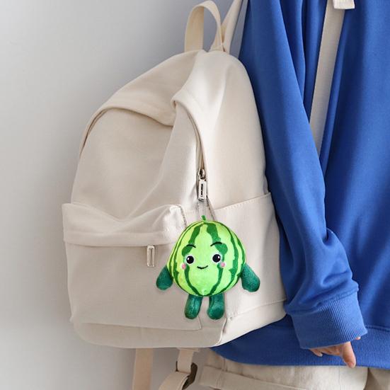 Watermelon Plush Keychain Cute Fruit-Themed Stuffed Toy with Funny Faces Cute Bag Charm Pendant Adorable Gift for Friends Kids