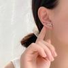 High-end Bow Water Drop Fringed Earrings for Women Simple Sweet Personality