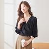 Elegant Women's Long Sleeve V-Neck Blouse